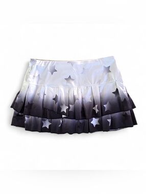 LUCKY IN LOVE Star Ptint Tiered Tennis Pickleball Skort Skirt XL